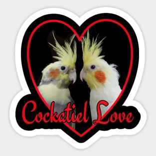 Cockatiel Love Heart Parrot Sticker